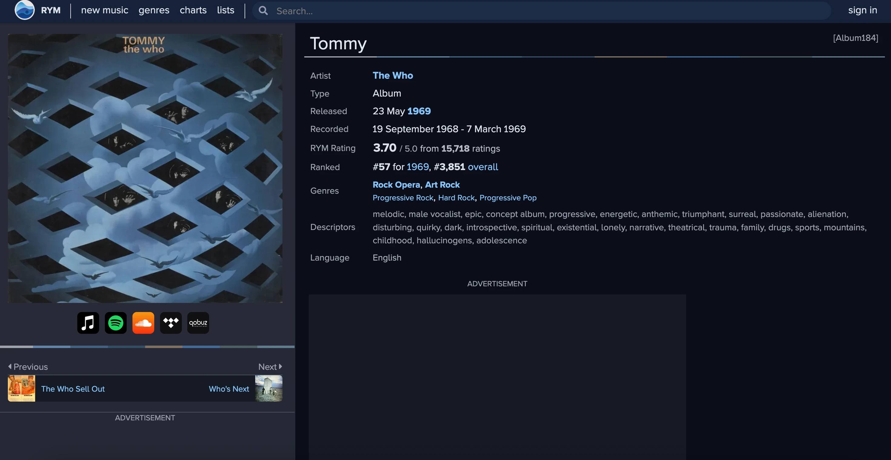 RYM album page